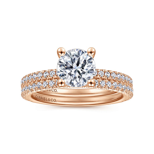 14K Rose Gold Round Diamond Engagement Ring