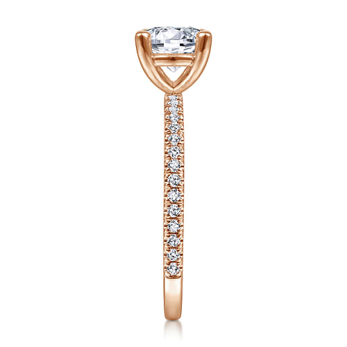 14K Rose Gold Round Diamond Engagement Ring