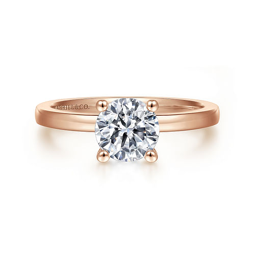 14K Rose Gold Round Diamond Engagement Ring