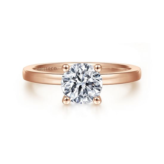 Gabriel - 14K Rose Gold Round Diamond Engagement Ring