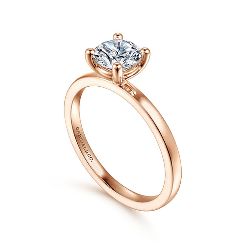14K Rose Gold Round Diamond Engagement Ring