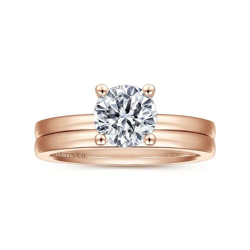 14K Rose Gold Round Diamond Engagement Ring