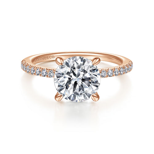14K Rose Gold Round Diamond Engagement Ring