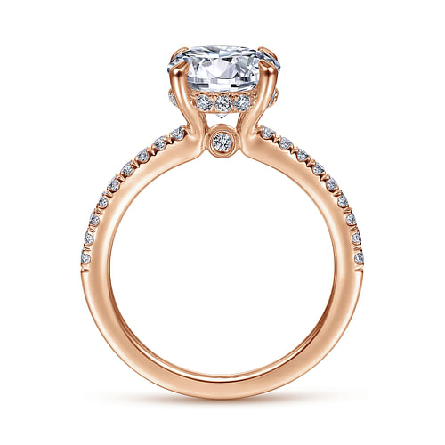 14K Rose Gold Round Diamond Engagement Ring