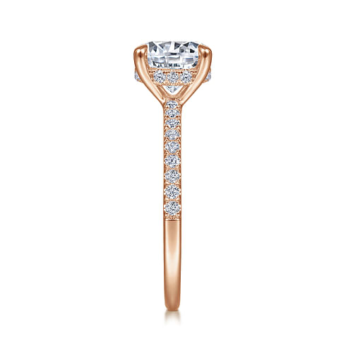 14K Rose Gold Round Diamond Engagement Ring