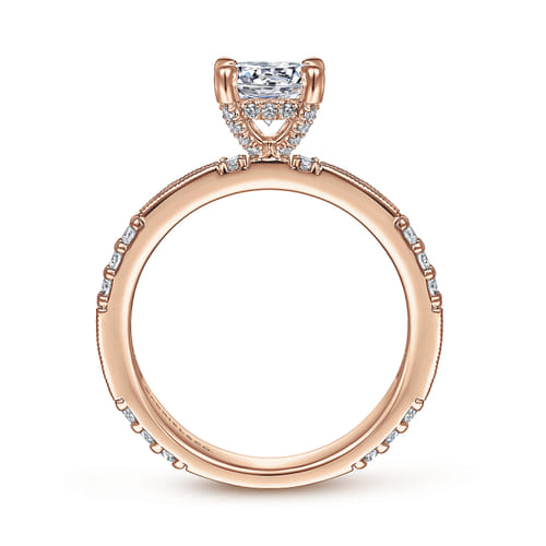 14K Rose Gold Round Diamond Engagement Ring
