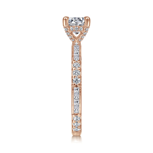 14K Rose Gold Round Diamond Engagement Ring