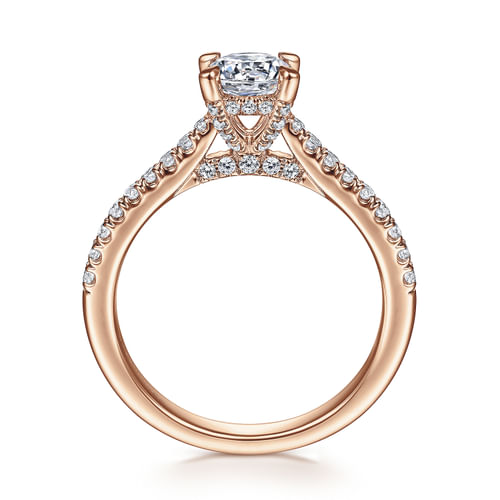 14K Rose Gold Round Diamond Engagement Ring