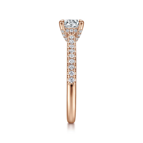 14K Rose Gold Round Diamond Engagement Ring
