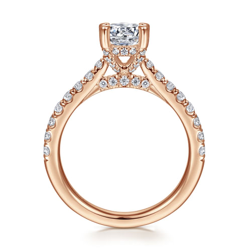 14K Rose Gold Round Diamond Engagement Ring