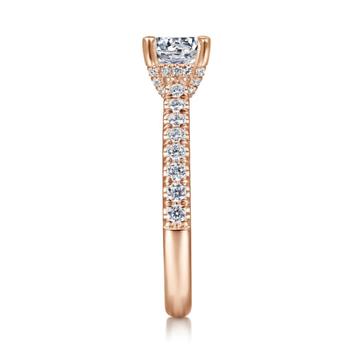 14K Rose Gold Round Diamond Engagement Ring
