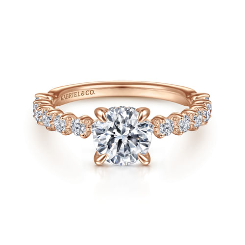 14K Rose Gold Round Diamond Engagement Ring