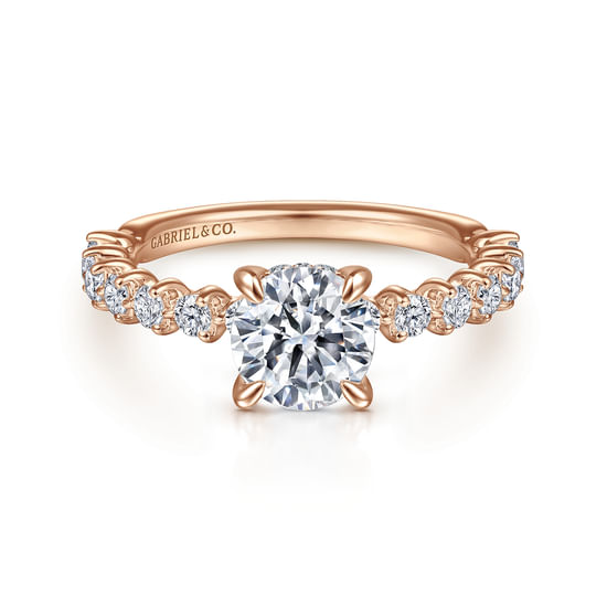 Gabriel - 14K Rose Gold Round Diamond Engagement Ring