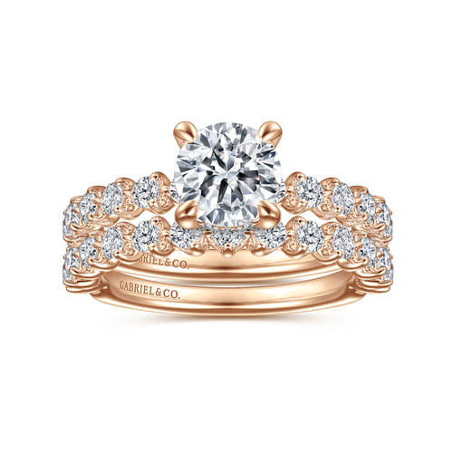 14K Rose Gold Round Diamond Engagement Ring