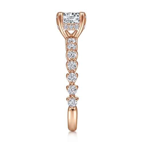 14K Rose Gold Round Diamond Engagement Ring
