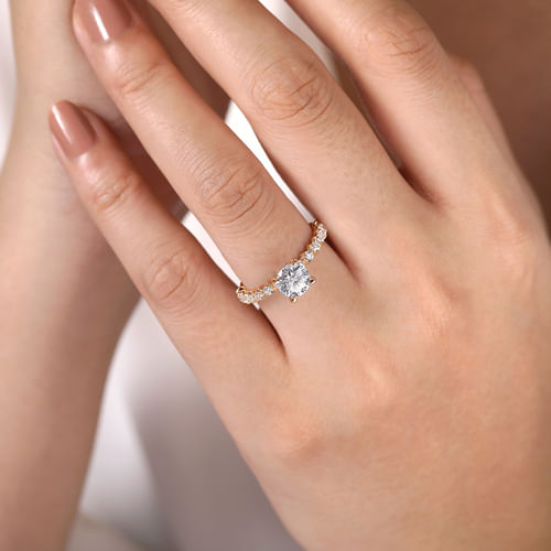 14K Rose Gold Round Diamond Engagement Ring