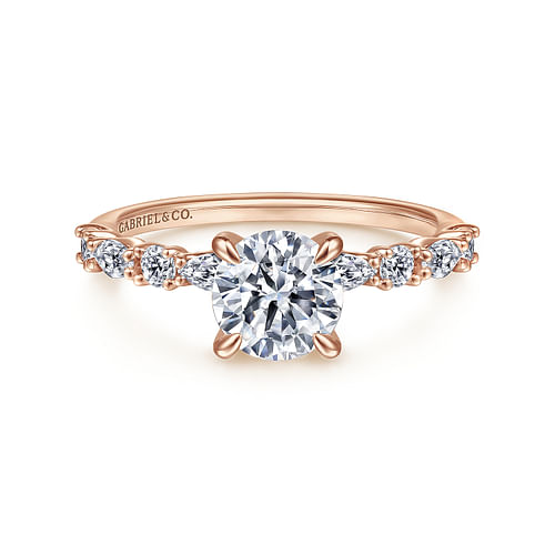 14K Rose Gold Round Diamond Engagement Ring