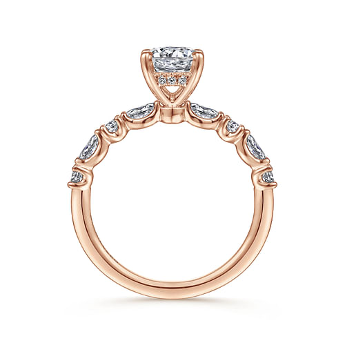 14K Rose Gold Round Diamond Engagement Ring