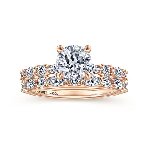 14K Rose Gold Round Diamond Engagement Ring