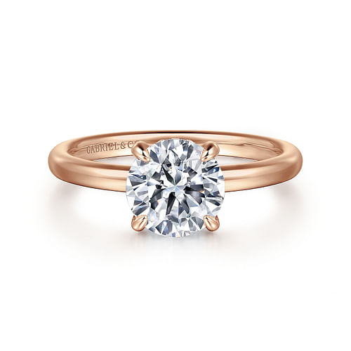 14K Rose Gold Round Diamond Engagement Ring