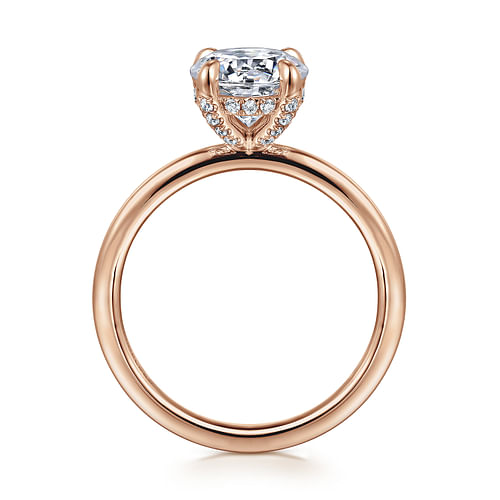 14K Rose Gold Round Diamond Engagement Ring