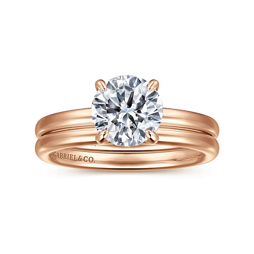 14K Rose Gold Round Diamond Engagement Ring