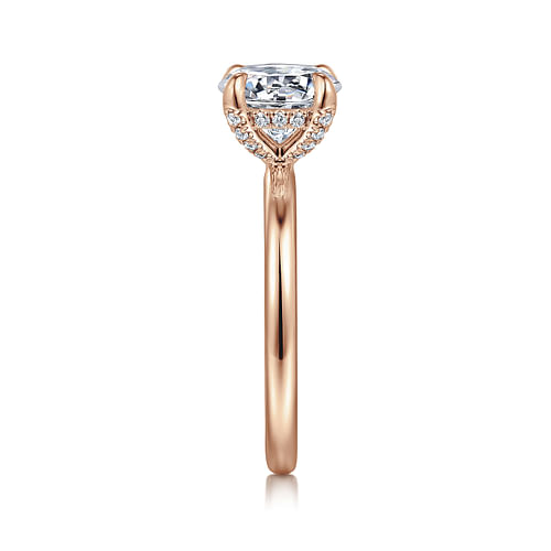 14K Rose Gold Round Diamond Engagement Ring