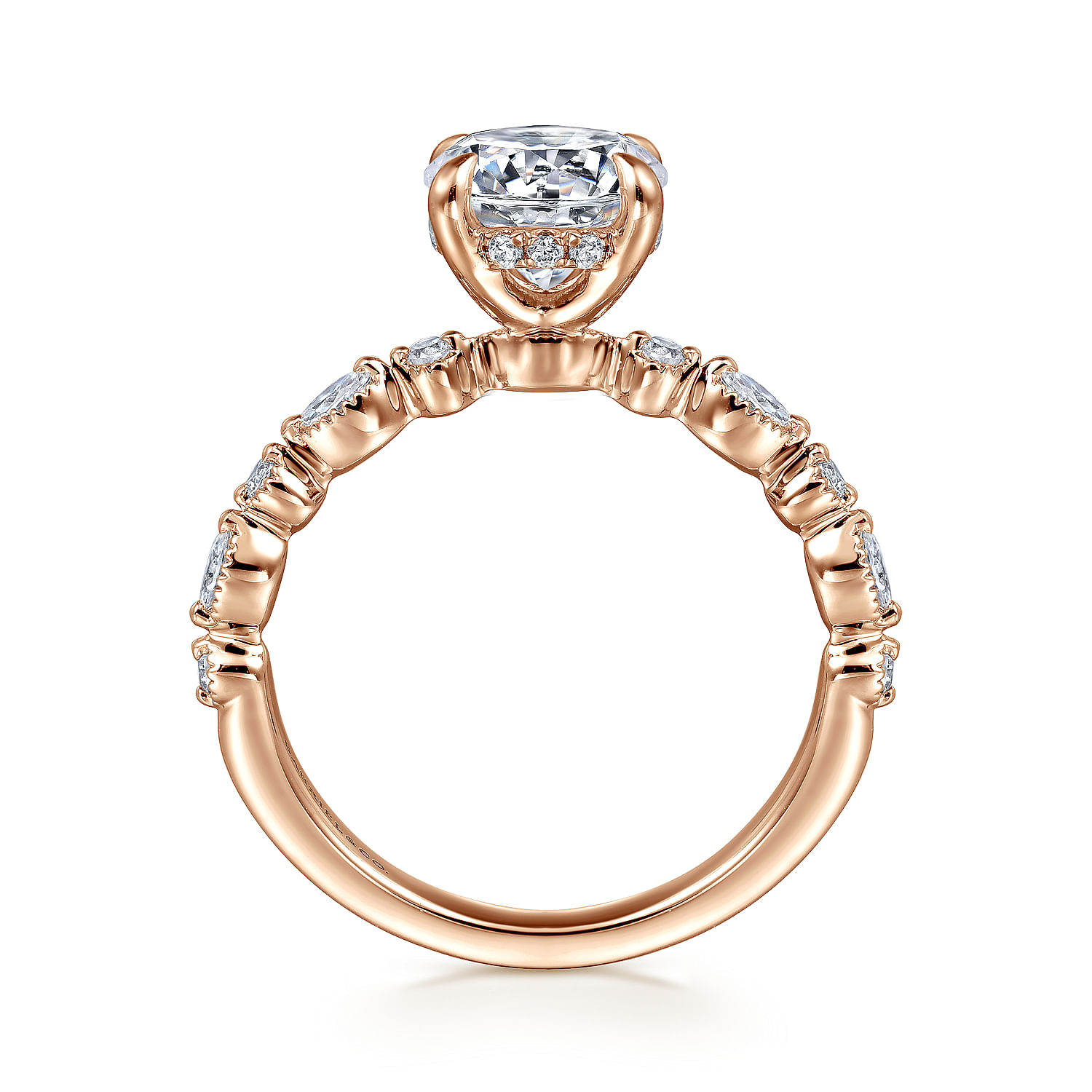 14K Rose Gold Round Diamond Engagement Ring