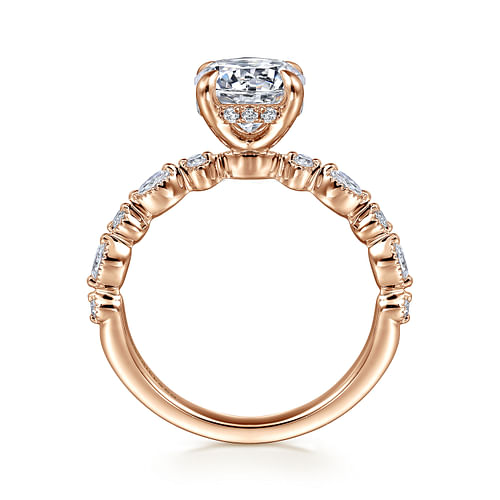 14K Rose Gold Round Diamond Engagement Ring