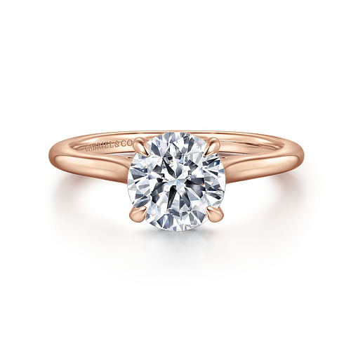 14K Rose Gold Round Diamond Engagement Ring