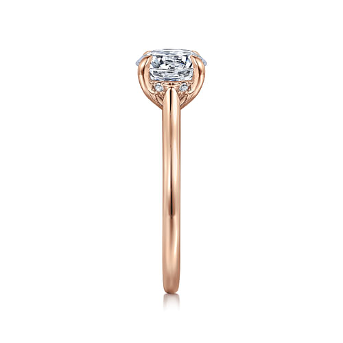14K Rose Gold Round Diamond Engagement Ring