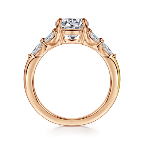 14K Rose Gold Round Diamond Engagement Ring