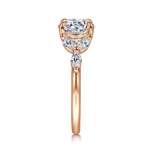 14K Rose Gold Round Diamond Engagement Ring