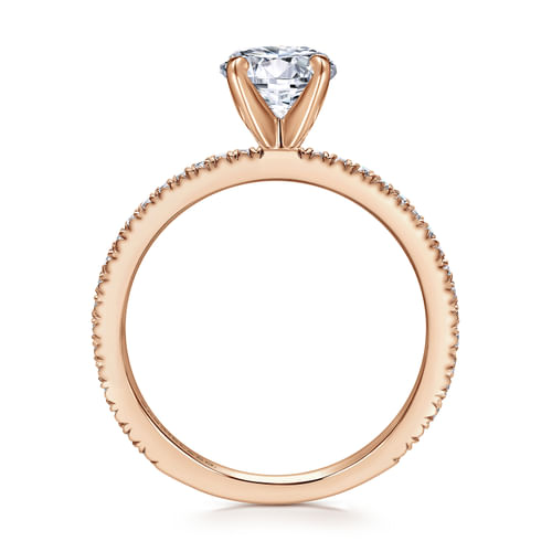 14K Rose Gold Round Diamond Engagement Ring