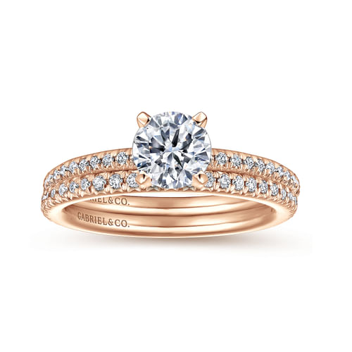 14K Rose Gold Round Diamond Engagement Ring