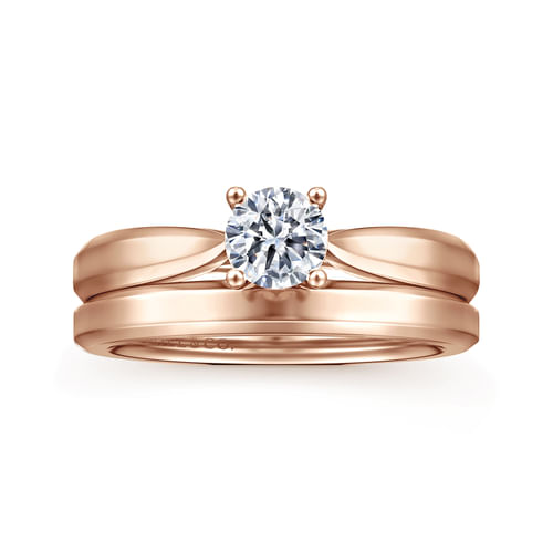 14K Rose Gold Round Diamond Engagement Ring
