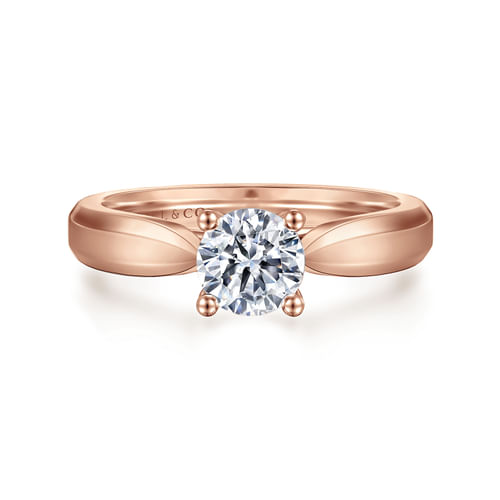 14K Rose Gold Round Diamond Engagement Ring