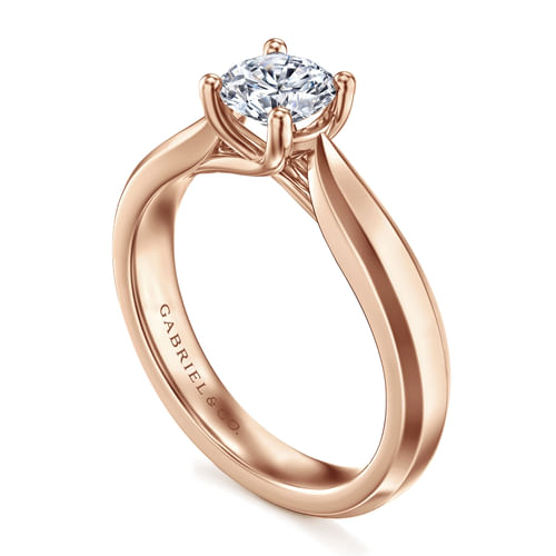 14K Rose Gold Round Diamond Engagement Ring