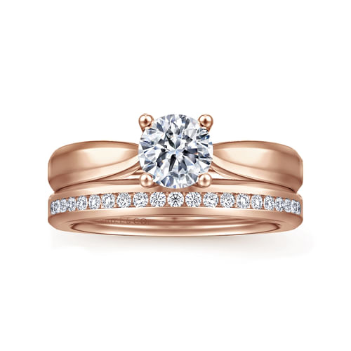 14K Rose Gold Round Diamond Engagement Ring