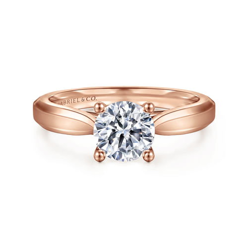 14K Rose Gold Round Diamond Engagement Ring