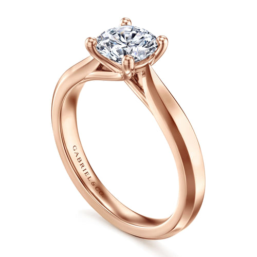 14K Rose Gold Round Diamond Engagement Ring