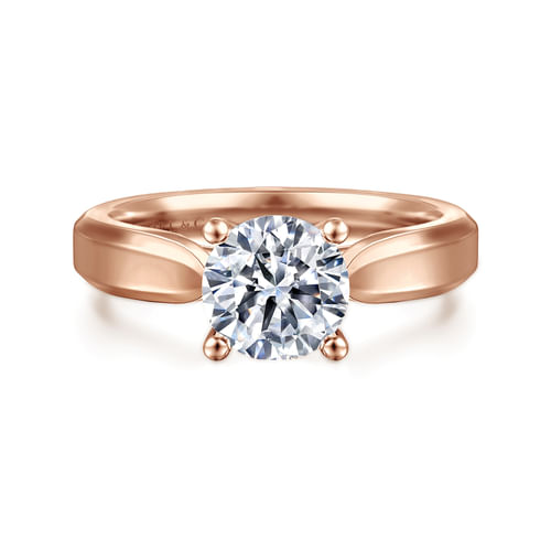 14K Rose Gold Round Diamond Engagement Ring