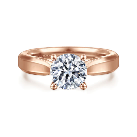 Gabriel - 14K Rose Gold Round Diamond Engagement Ring