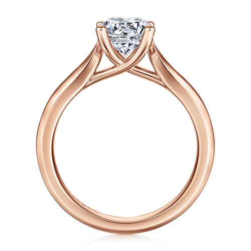 14K Rose Gold Round Diamond Engagement Ring