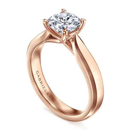 14K Rose Gold Round Diamond Engagement Ring
