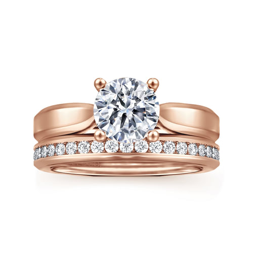 14K Rose Gold Round Diamond Engagement Ring