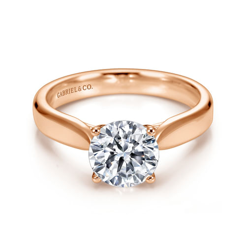 14K Rose Gold Round Diamond Engagement Ring