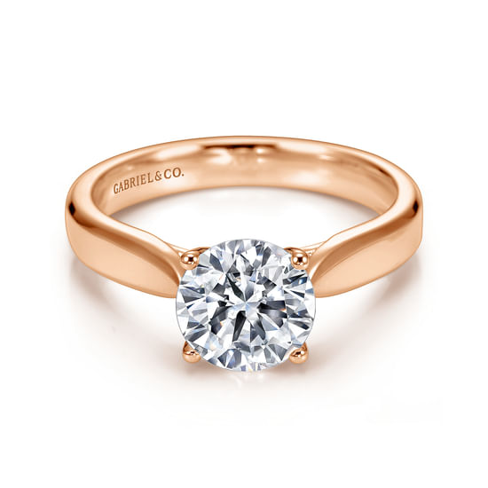 Gabriel - 14K Rose Gold Round Diamond Engagement Ring