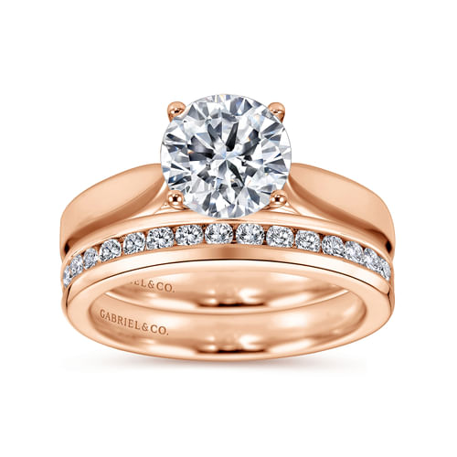 14K Rose Gold Round Diamond Engagement Ring