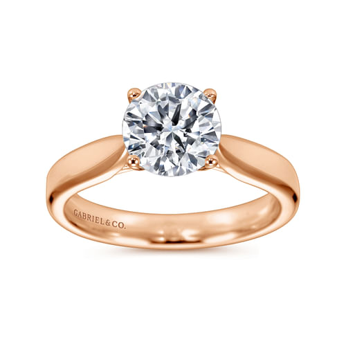 14K Rose Gold Round Diamond Engagement Ring